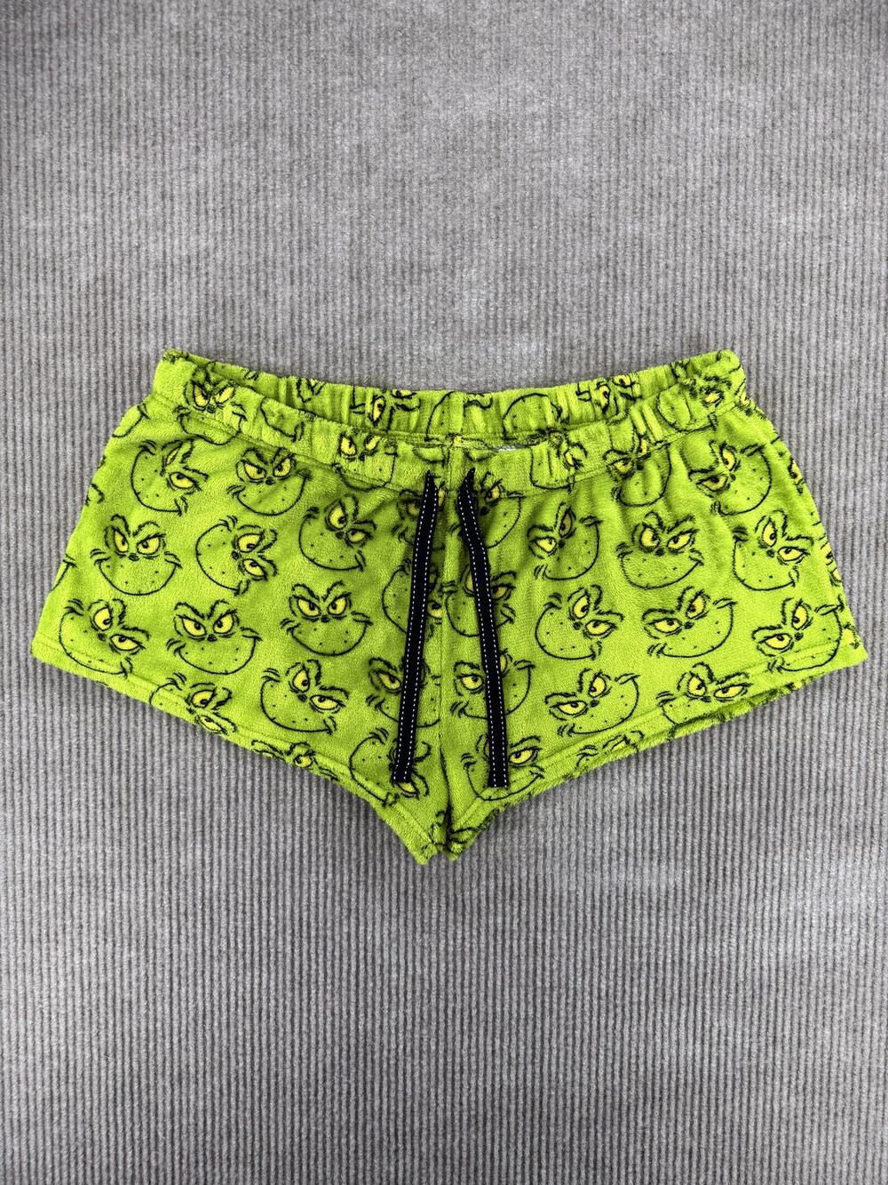 The Grinch Plush Sleep Shorts Womens XL Green Christmas